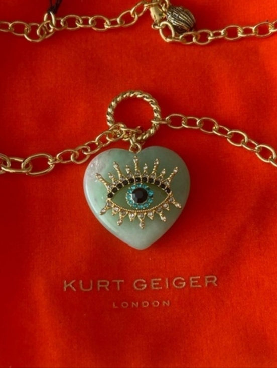 Kurt Geiger Jewelry - Kurt Geiger Heart With Gold  Blue Evil Eye Pendant BNWT 16" To 18" Chain PL Ms